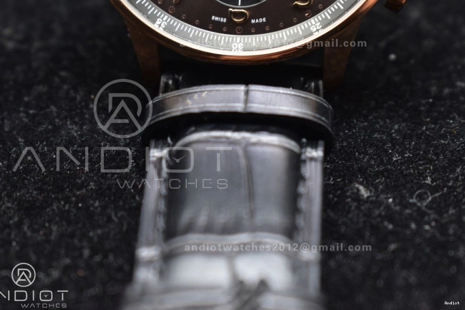 1:1 (Same IW371482 Chrono on Black A7750 Edition as Portuguese Genuine) Leather Best Thickness Strap ZF 0111